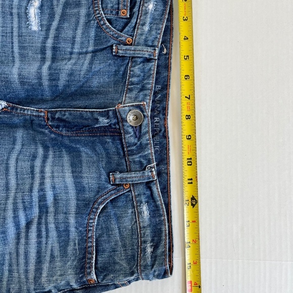 Banana Republic Sz 27 Denim Mini Short Skirt Cotton Jean Mid Wash Pockets - Picture 7 of 10